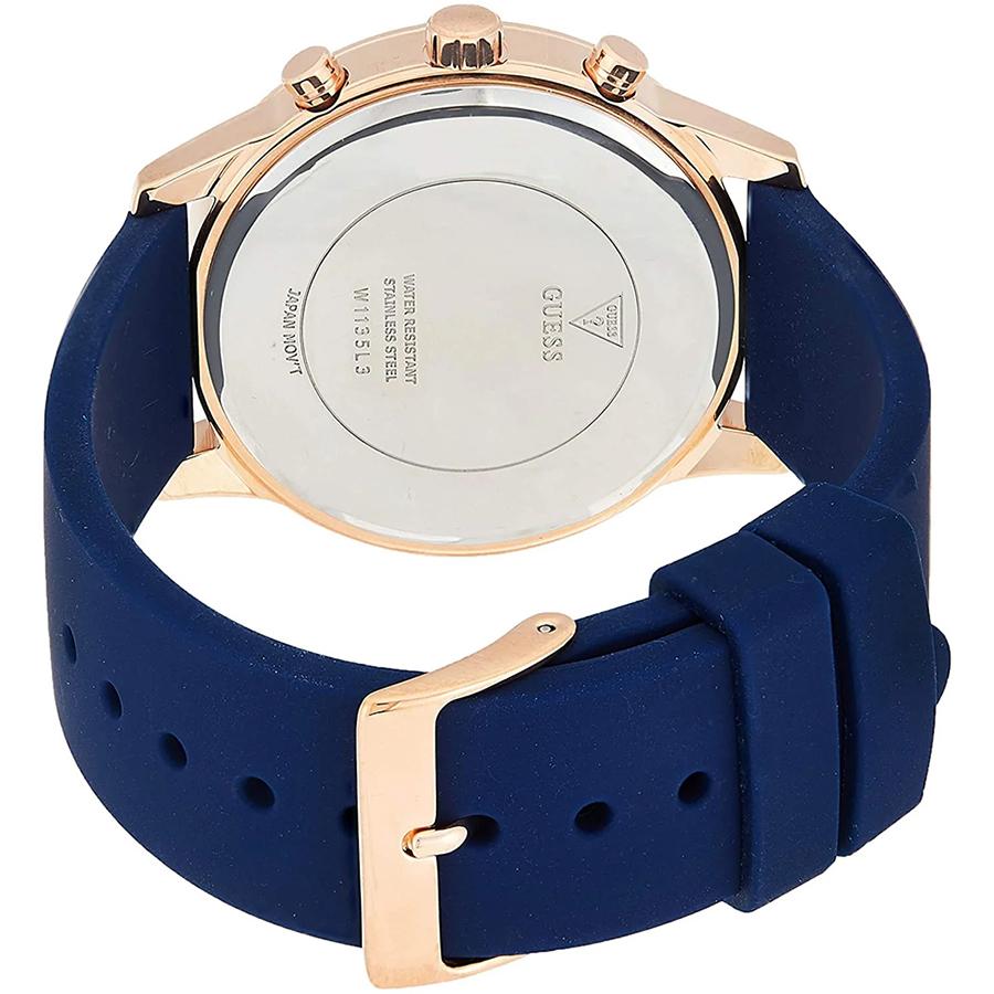 Guess Three-Hand Blue Silicone Strap Women's Quartz Watch - W1135L3