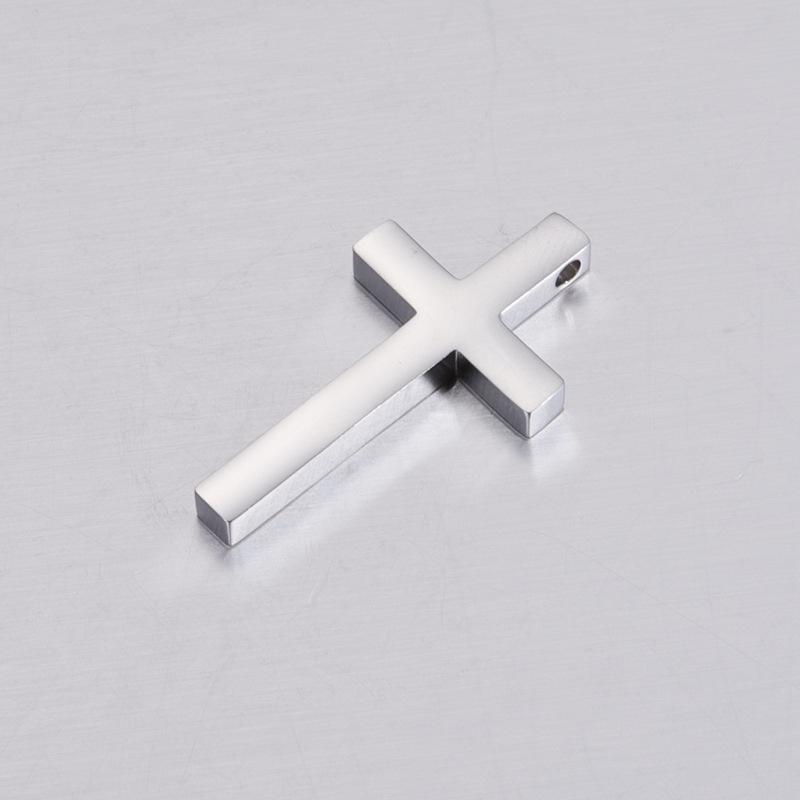 Stainless Steel Hip Hop Cross Necklace with Engravable Pendant