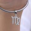 New Copper Twelve Zodiac Signs Birthday Sparkling Zircon Dangle Bead Diy Fit Original Pendant Charm Bracelet Jewelr