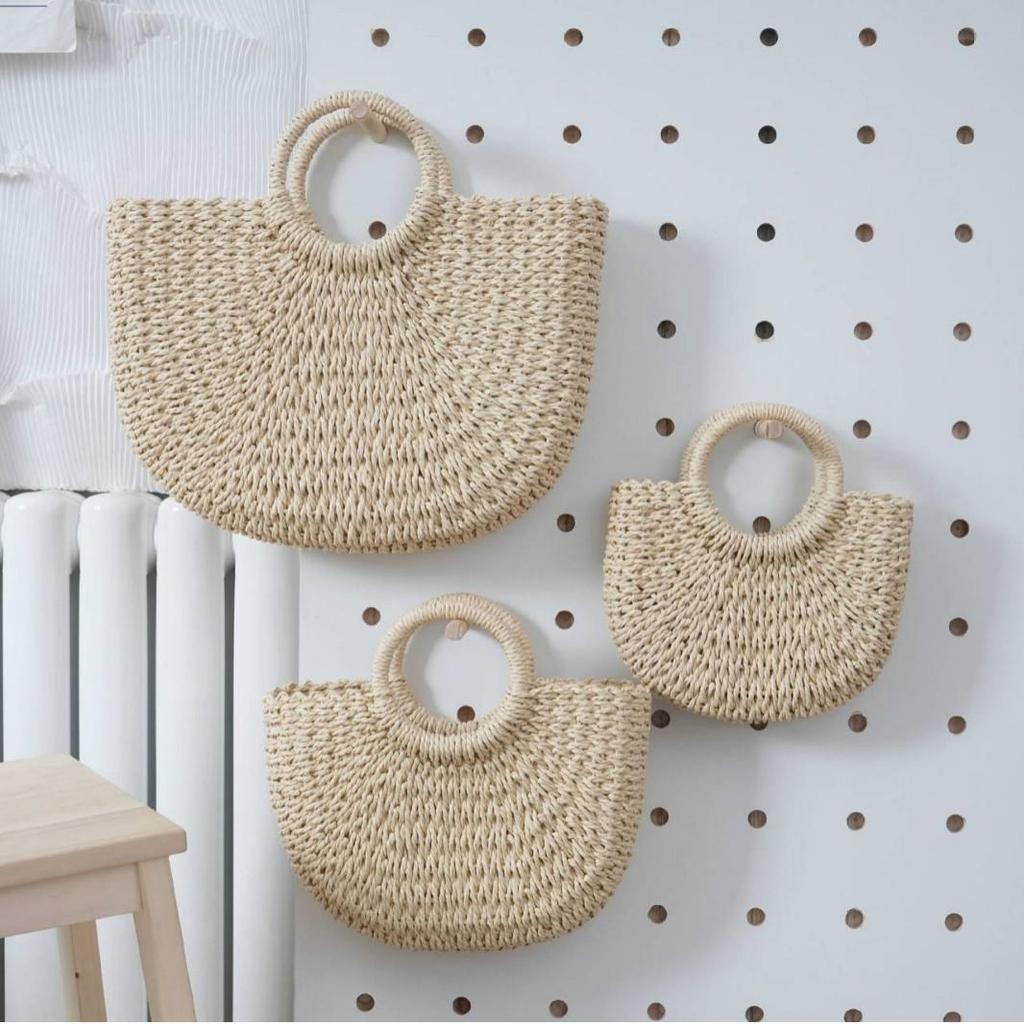 2024 Herbst Stroh Gewebte Handtasche - Große Kapazität Strand- & Urlaubs-Tragetasche