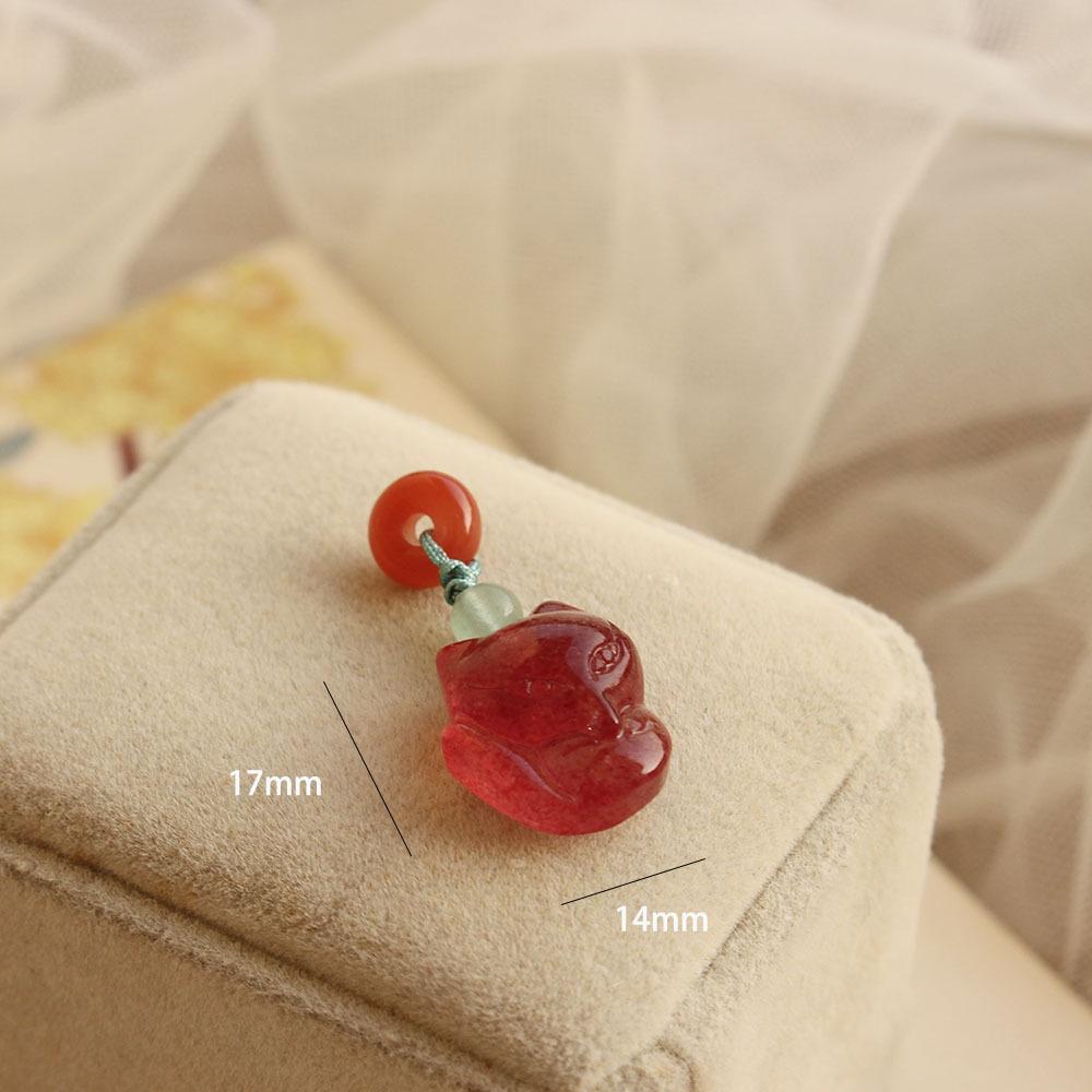 Southern Red Hetian Jade Pendant Beads Bracelet Necklace Accessories