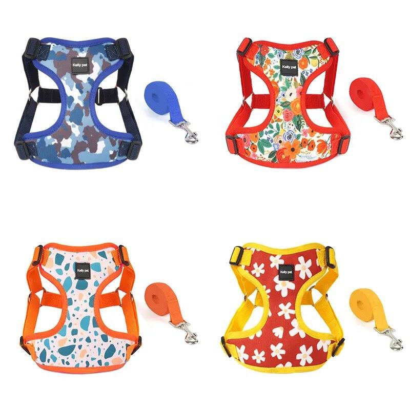 Hunde- und Katzengeschirr für kleine und mittelgroße Hunde, Geschirr- und Leinen-Set, atmungsaktive Welpenweste, Französische Bulldogge, Chihuahua, Brustgurt, Heimtierbedarf