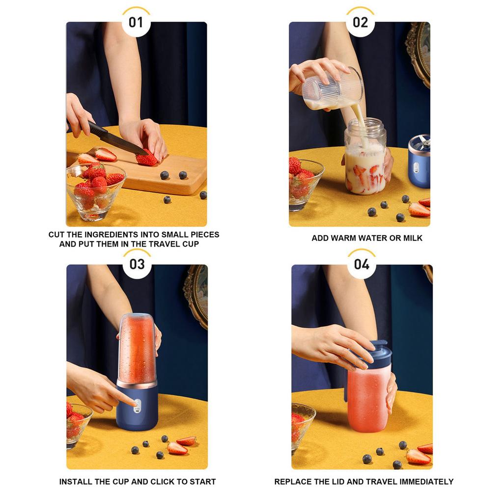400ML Portable USB Rechargeable Multi Function Juicer Cup Electric Juice Blender Juice Mixer