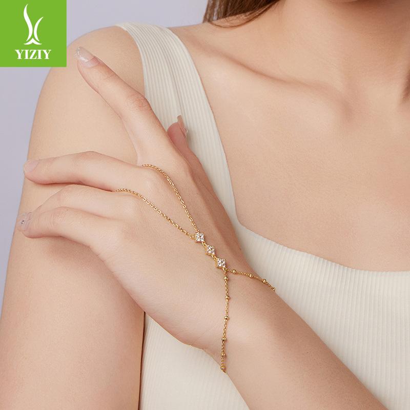 Grenzüberschreitendes 925er Sterlingsilber Armband Ring Integrierte Kette, Modisches und Elegantes High-End Armband Damen