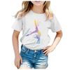 Stylisches Rundhals-T-Shirt mit Tanz-Print, Bunte kurzärmelige Sommer-Top für mittlere bis große Größen, Trendiger Cartoon-Baby-Sommerw