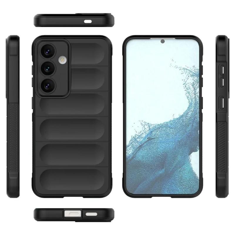 For Samsung Galaxy S24+ TPU Case WANLONFENG HD Series Anti Slip Phone Cover with Tempered Glass
