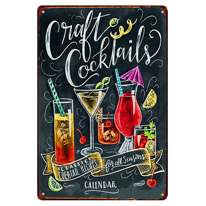 Vintage Metal Tin Signs, Cocoa Sweet Tea Time, Cooking Wall Art, Painting, Bar, Pub, Cafe, Kitchen Decor, Cocktail Retro Plaq