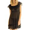 Women's Short Sleeve Lace Satin Vintage Nightdress Pajamas Nightwear Sleepwear