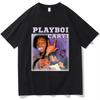 Playboi Carti Álbum de Música Whole Lotta Red Camiseta Estampada Ropa Unisex Camiseta Vintage de Rapero Hip Hop Tops Casuales de Verano Góticos