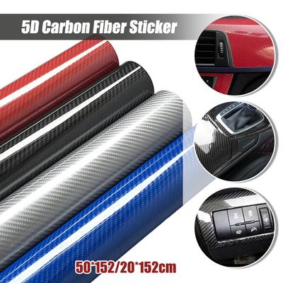 5D Fibra de Carbono Vinil Envoltório Filme Carro Envoltório Folha Console Computador Laptop Pele Capa de Telefone Motocicleta Filme Adesivo