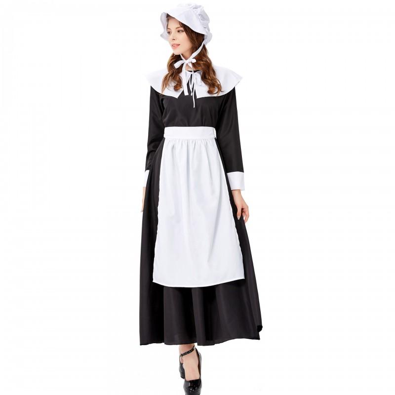 Halloween Long Maid Dress Plus Size Cosplay Costume Party Stage Performance
