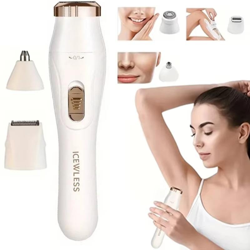 Women Electric Shaver Waterproof Painless Hair Trimmer for Bikini Body Legs Face Underarms Hair Removal Cordless