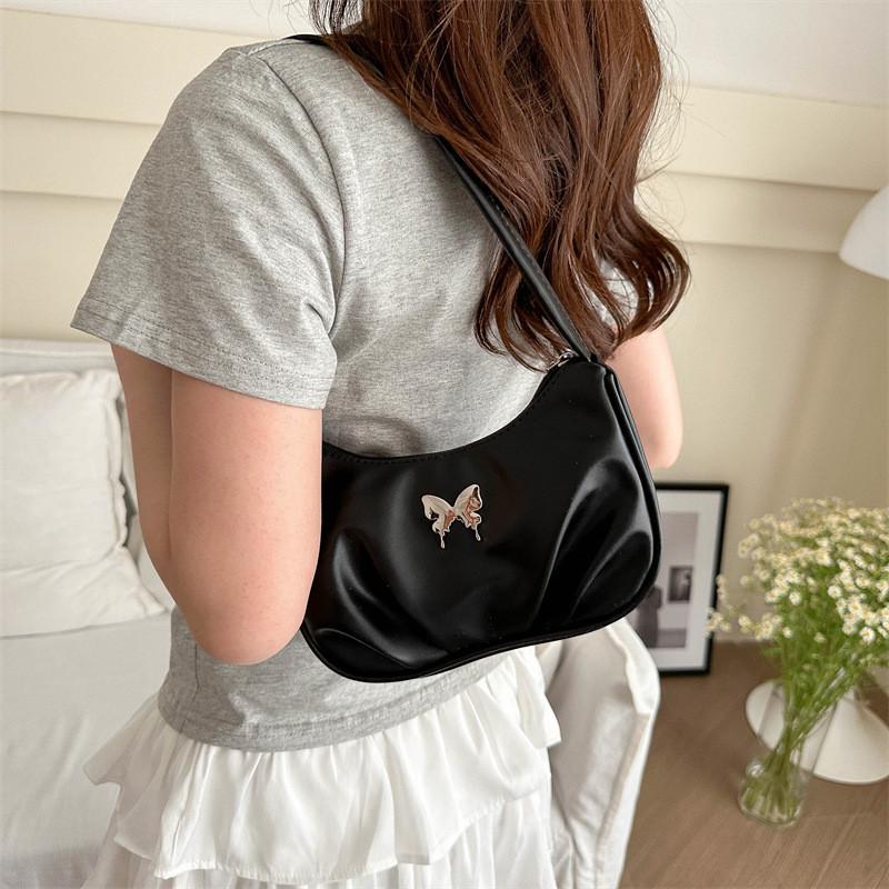 Chic Fashionable Butterfly Bow Shoulder Bag Trendy Street Style Satchel Purse For Women