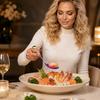 Stainless Steel Curved Handle Spoon Self Serve Buffet Spoon Seafood Sushi Serving Spoon Kitchen Utensil for Food Service