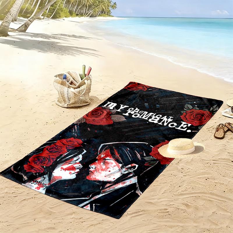 My Chemical Romance Print Beach Towel, Large Soft Quick Dry Towel for Beach Camping Swimming