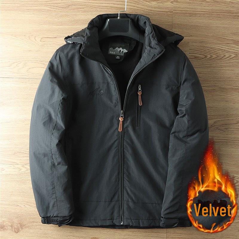 2025 Men's Spring Tactical Jacket with Detachable Hood - Versatile Outdoor Mid-Length Design