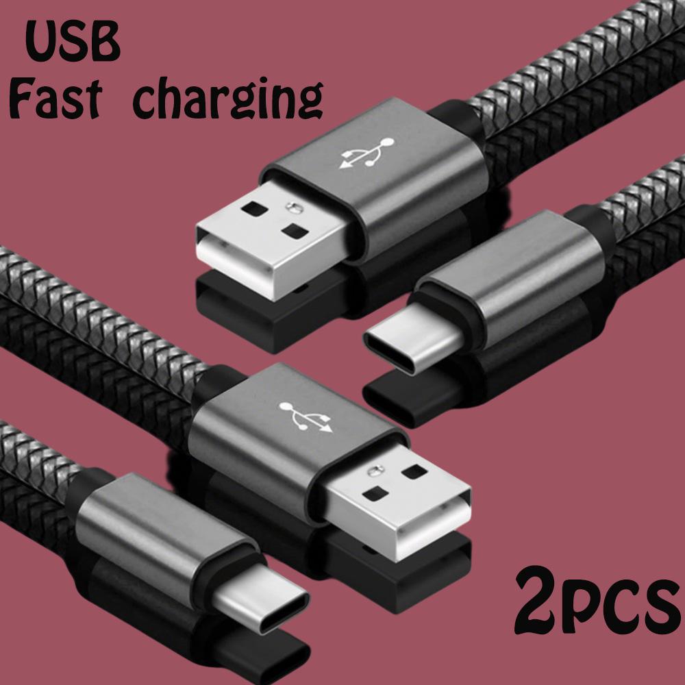 Nylon Data Cable Fast Charger USB A to Type C Charging Cable For Huawei Samsung Android phone TypeC Charging Device 1M 2M 3M