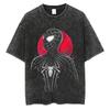 American Superhero Spider-Man Graphic Print T-Shirt Men Women Vintage Washed Cotton Summer New Tee Streetwear Hip Hop Harajuku Fashion Oversized Top