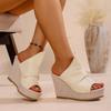 Women New Elegant and High Quality Wedges Slippers Designer Heeled Sandals 2026 Autumn Comfortable and Versatile Pumps Slides