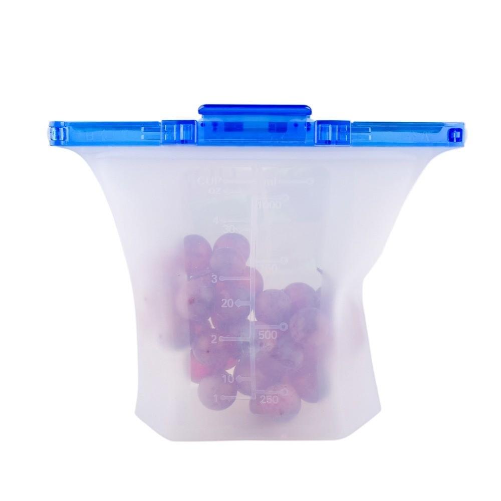 

Double Lock Freezer Seal Bags 1000ml Food Storage Bag Translucent Fresh-keeping Bag Kitchen Tool Blue 1000ml