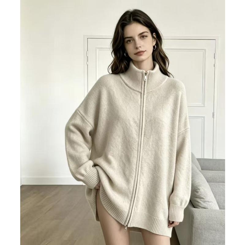 TIFICY Women's Fashion Casual Fall Winter Solid Color Print Long Sleeve High Neck Tops Women's Clothing Woolen Knitwear Sweaters