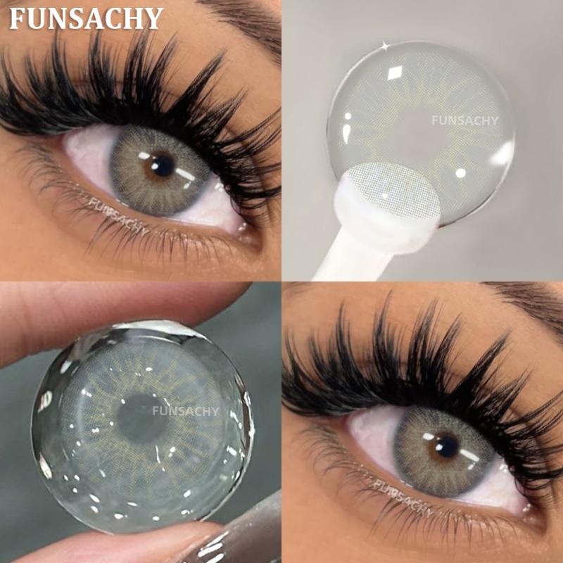 FUNSACHY Natural Contact Lenses 2pcs Blue Green Contact Lenses Color Eye Makeup Gray Pupil and Eyes Color Fashion Beauty Lenses