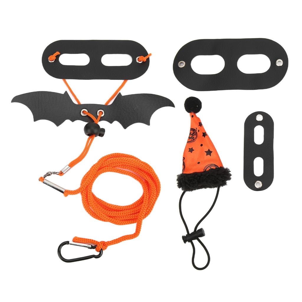 Echsen Leinen Geschirr Set Niedliches Verstellbares Reptilien Zugseil mit Hut Fledermausflügel für Halloween