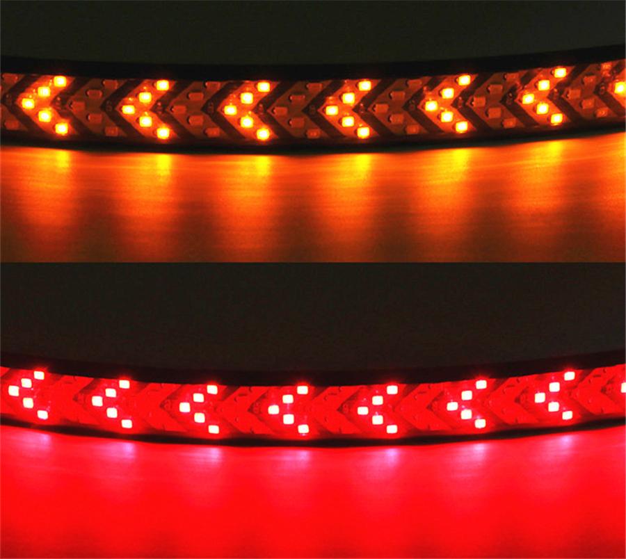 40Inch Red Yellow Truck Tailgate LED Strip Light Bar  4-Function With Scanning Driving Brake Flowing Turn Signal For Jeep Pickup SUV Dodge