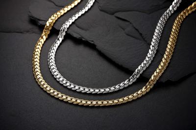 Herringbone Pere Valentino Natural Diamond Magnetic Necklace Size (Gold, L)