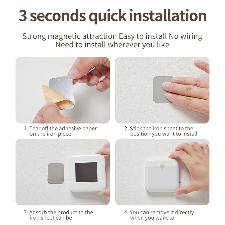 LED Motion Sensor Night Light Led Lamp With Switch Rechargeable Inductor Lights Room Decoration Stairs Closet Indoor Lighting