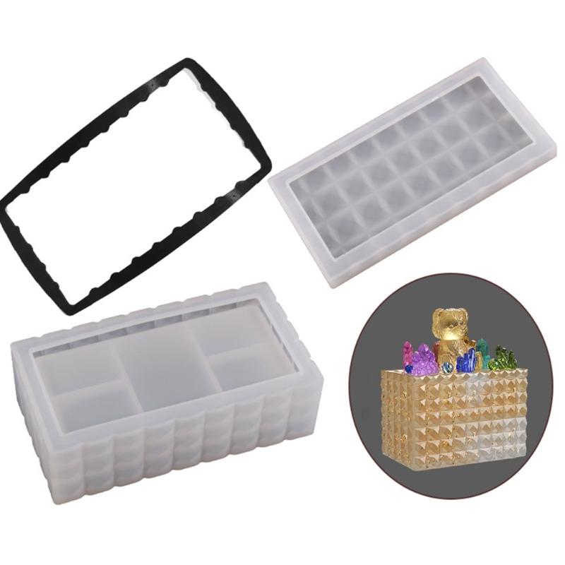 Square Rectangular Container Resin Molds Storage Box Mold Silicone Organizer Mold for DIY Epoxy Resin Trinkets Holder