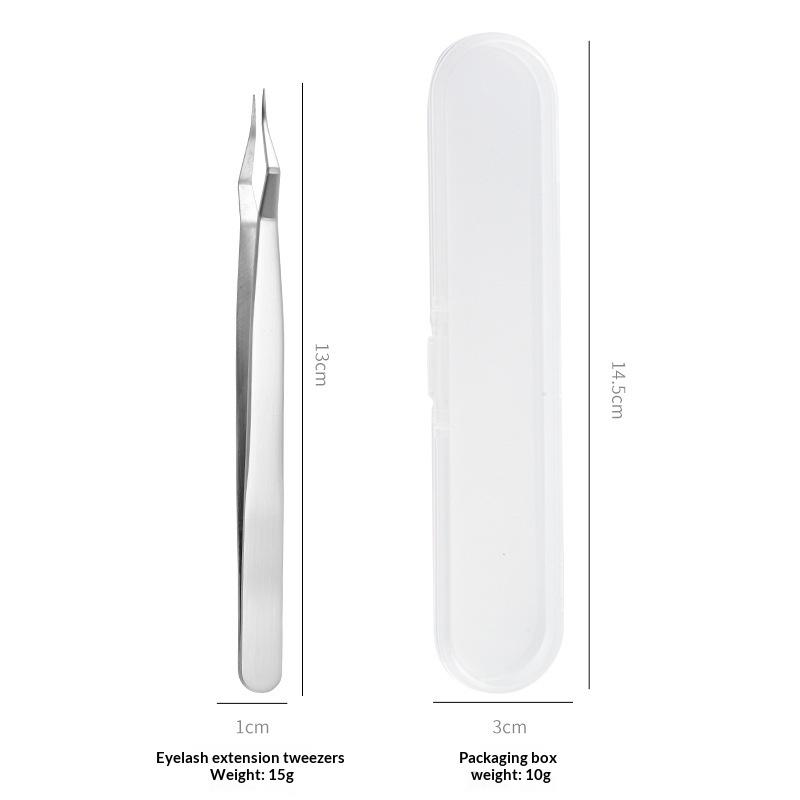 Lash Extension Tweezers Anti Slip Stainless Steel Curved Tip Straight Tweezers High Precision Nail Art Makeup Beauty Tools