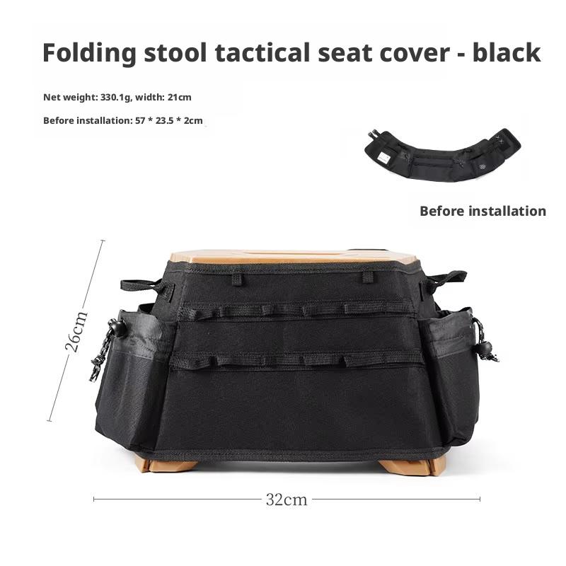 ISE MOUNT Outdoor Folding Stool Tactical Seat Cover Oxford Cloth Protective Portable Multi-Sport Multi-Use Camping Hiking