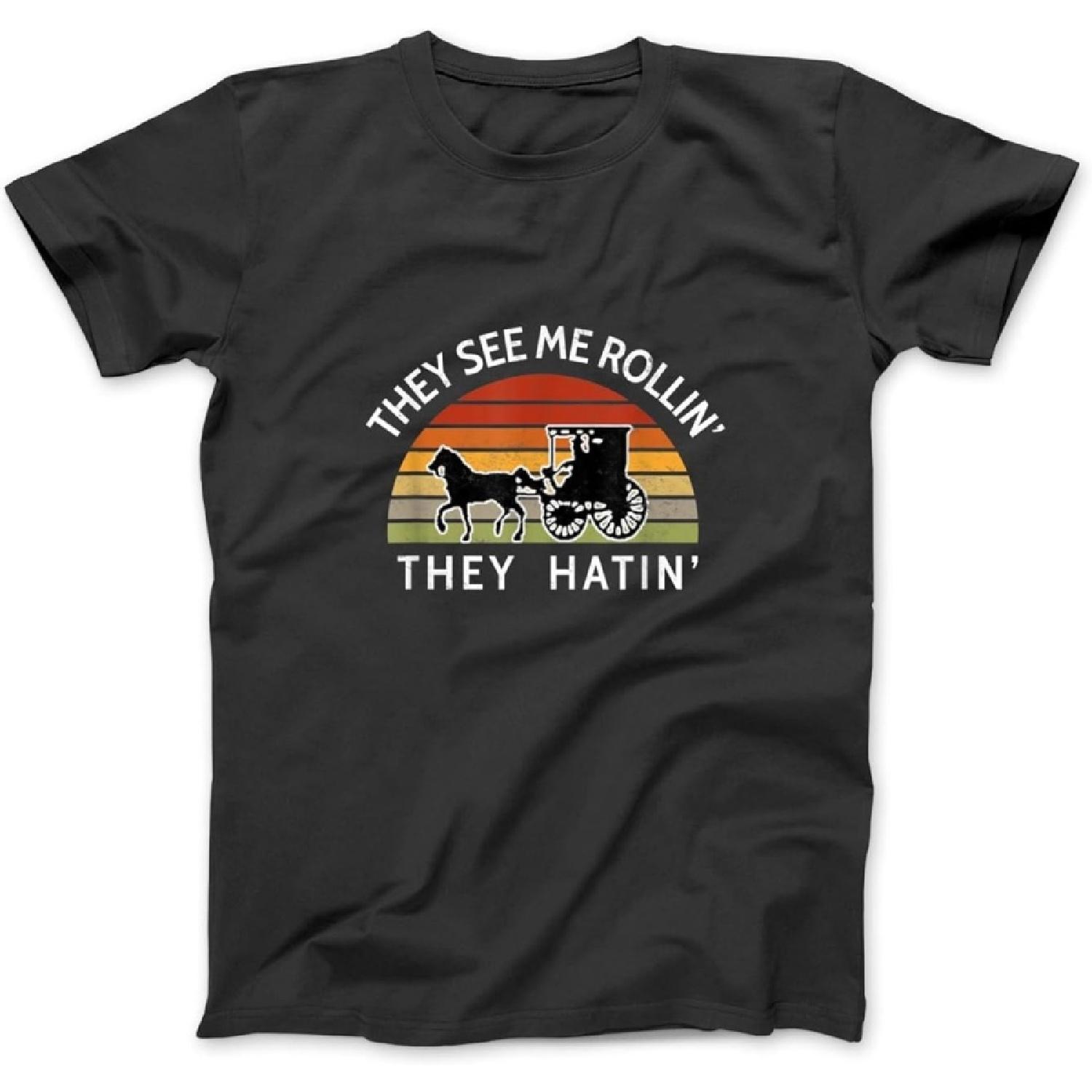 

Amish Horse Buggy They See Me Rollin They Hatin Lancaster T-Shirt Sweatshirt Hoodie for Men Women Kids Made in Canada Black XXXXXL різнокольоровий