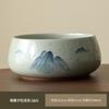 Glazed Hand-Painted Ge Kiln Jianshui Ceramic Extra Large Tea Washing Tea Residue Tank Water Tank Household Tea Set Tea Cup Washing Storage Bowl