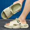 New Summer Men's Slippers Thick-soled Anti-skid One-word Drag Indoor and Outdoor Wear Men's Casual and Comfortable Two Shoes