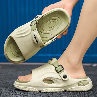 New Summer Men's Slippers Thick-soled Anti-skid One-word Drag Indoor and Outdoor Wear Men's Casual and Comfortable Two Shoes