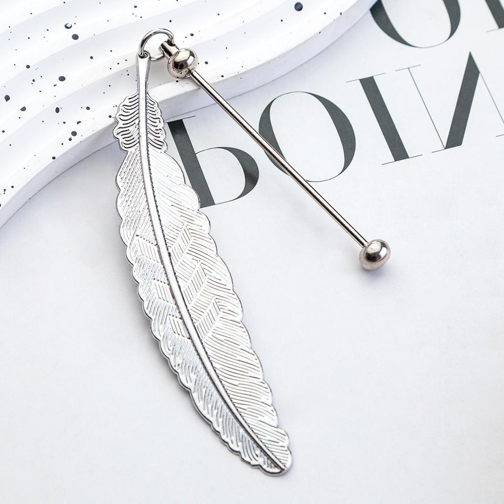 Funny Diy Beaded Feather Bookmark Children Student Reward Metal Book Mark Book Spare Parts Accessories Reading Stationery Gift