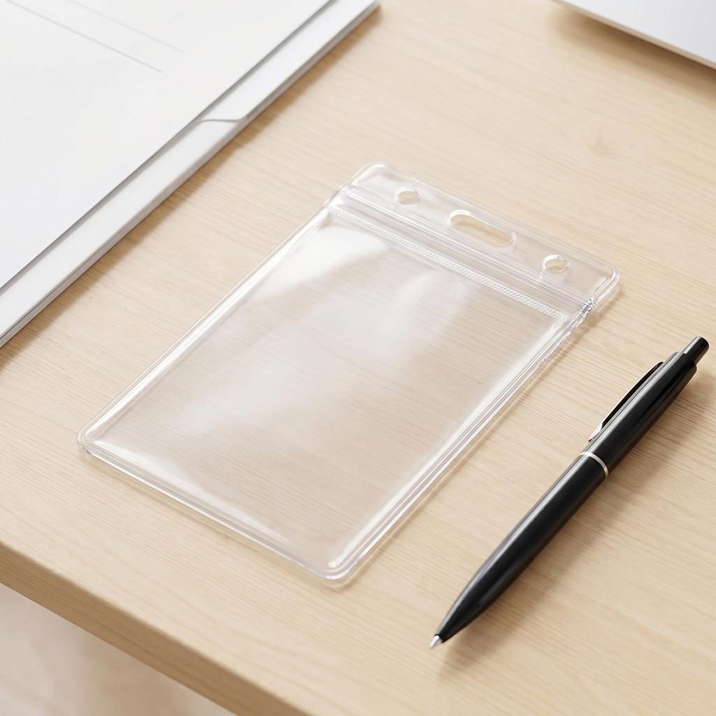 Transparenter Wasserdichter Versiegelbarer Ausweishalter Klarer PVC-Kunststoff Arbeitsausweis-Schutz mit Mehreren Schlitzen für Lanyard- oder Clip-Verwendung