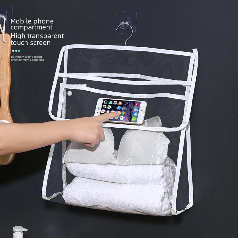 Transparent Waterproof Hanging Toiletries & Clothing Storage Bag for Bathroom or Dorm