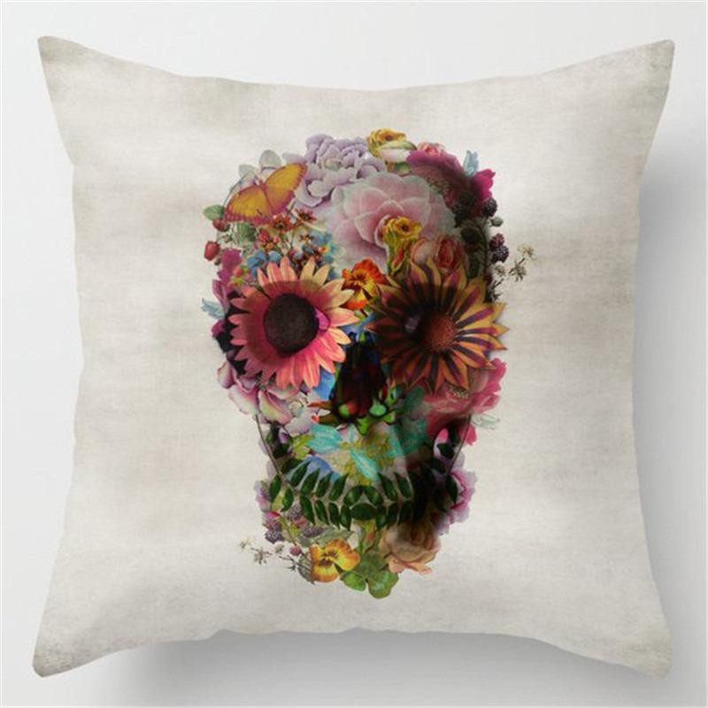 Bürostuhl Taillenkissenbezug Punk-Stil Schädel-Kissenbezug Heimdekoration Sofa-Kissenbezug