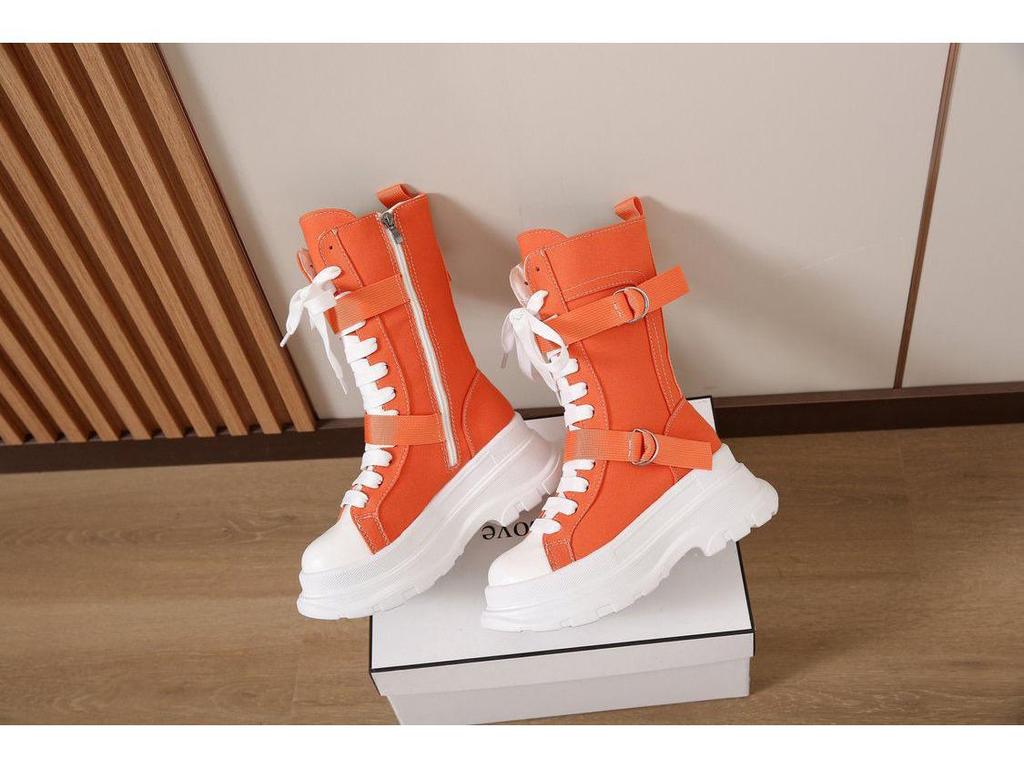 Versatile Thick-Soled Ankle Boots for Petite Women - Fashionable High-Top Martin Boots for Summer and Autumn