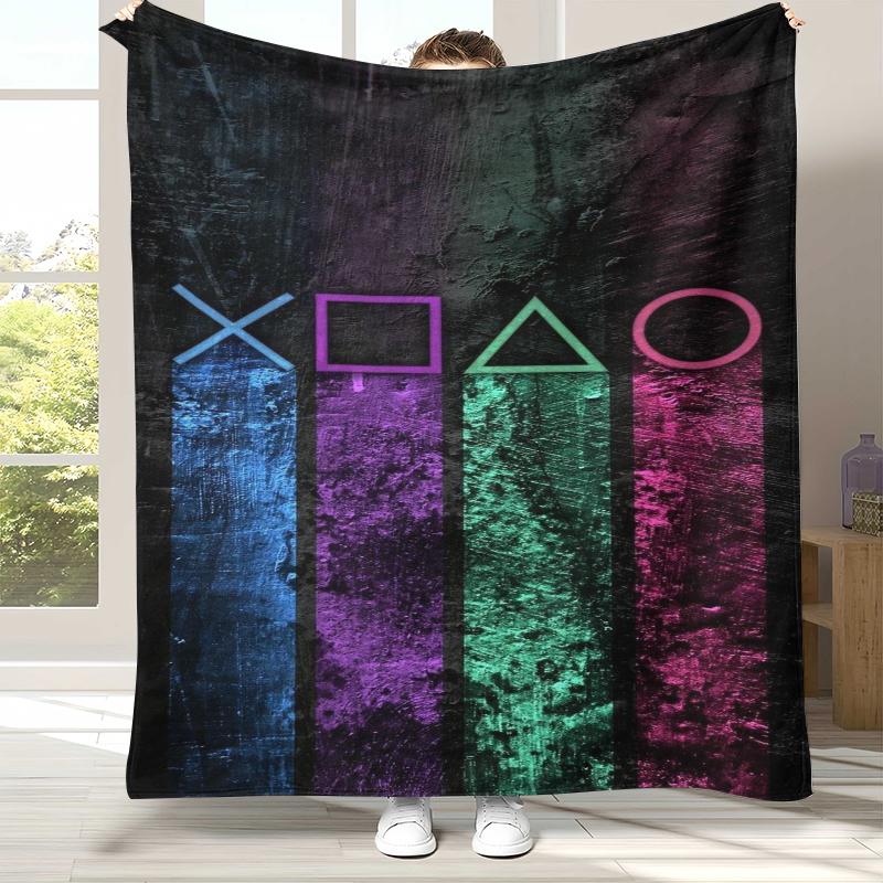 

Cartoon Game Gamer Zone Controller Logo Flannel Blanket,Ultra Soft Warm Plush Throw for Home Bedroom Bed Sofa Cover Picnic gift 75x90cm