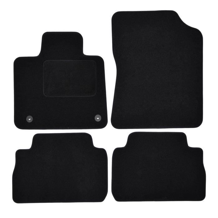 Tapis De Sol - Hyundai - Santa Fe - Velours Noir - 4 Pièces - Ajustement Précis