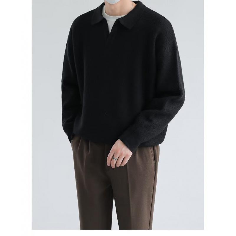 Мужской ретро-свитер-поло крупной вязки для осени/зимы 2XL