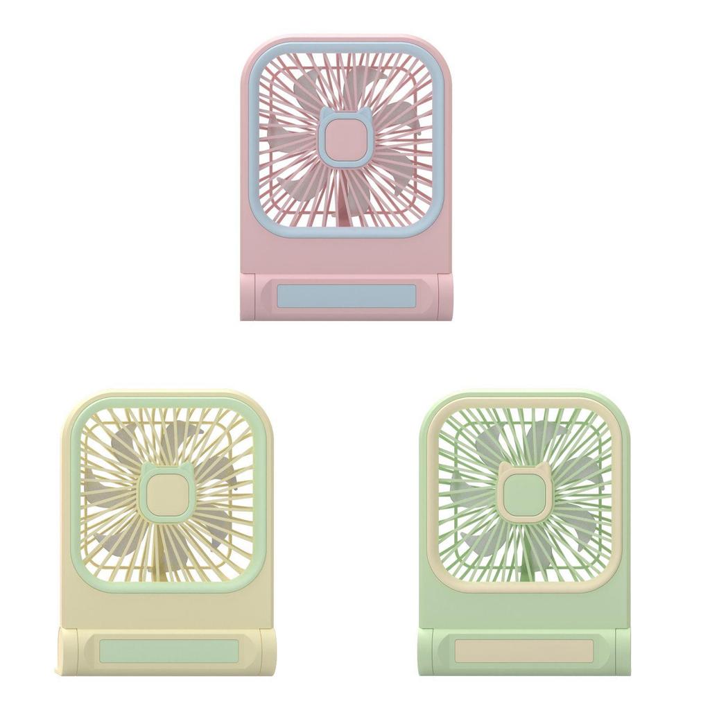 Usb Rechargeable Cartoon Desk Fan With 3speed Settings For Office And Dorm Use