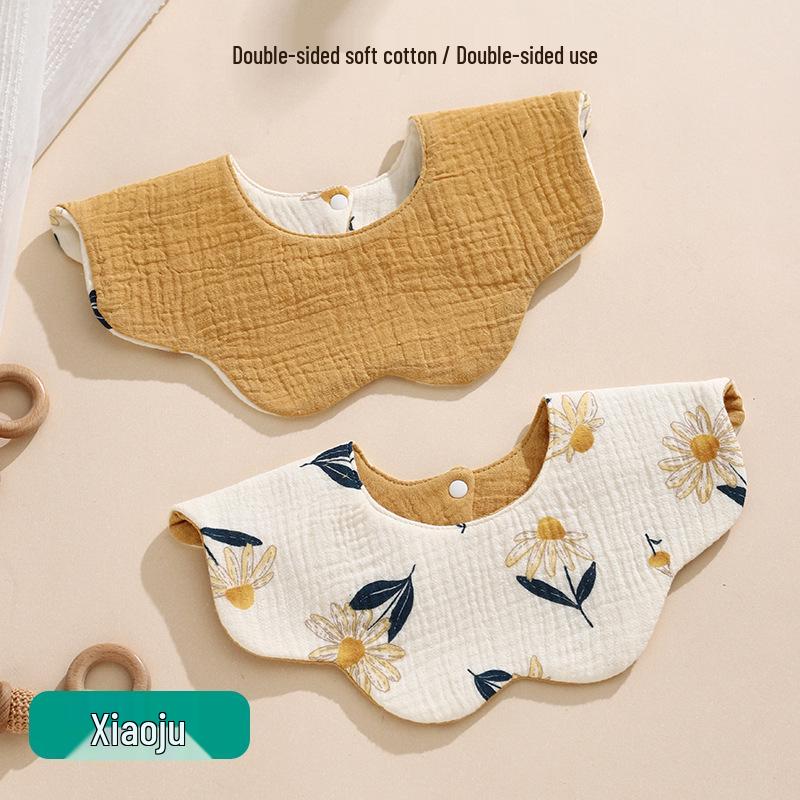 Korean Style 360° Waterproof Baby Bibs - Double-Sided Pure Cotton Gauze