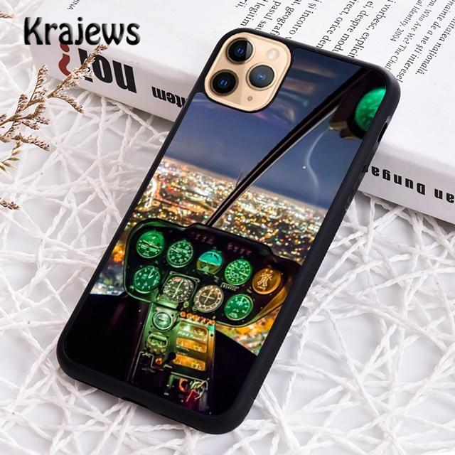 Krajews Cool Airplane Cockpit Phone Case Cover For iPhone 17 Air 16 15 14 plus 11 12 13 pro max Plus coque Shell Fundas