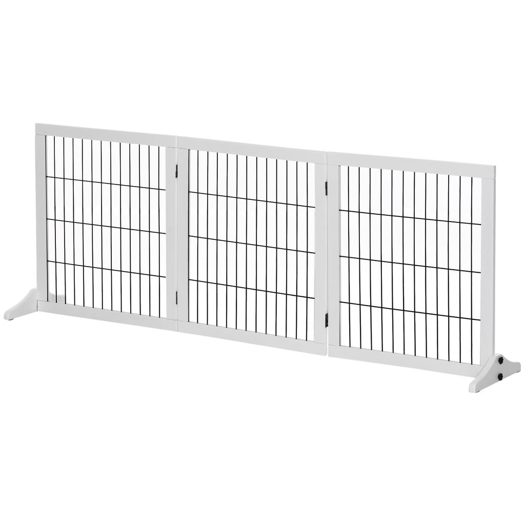 Dog Barrier Gate Freestanding Protective Gate with Feet 185 x 71 cm Wood Dog Gate Stair Safety Gate Stair Gate Dog Barrier Gate for Stairs, Doors