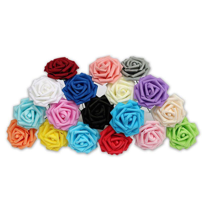50pcs Artificial Foam Roses In Vibrant Colors Perfect For Wedding Party Decor And Bouquets